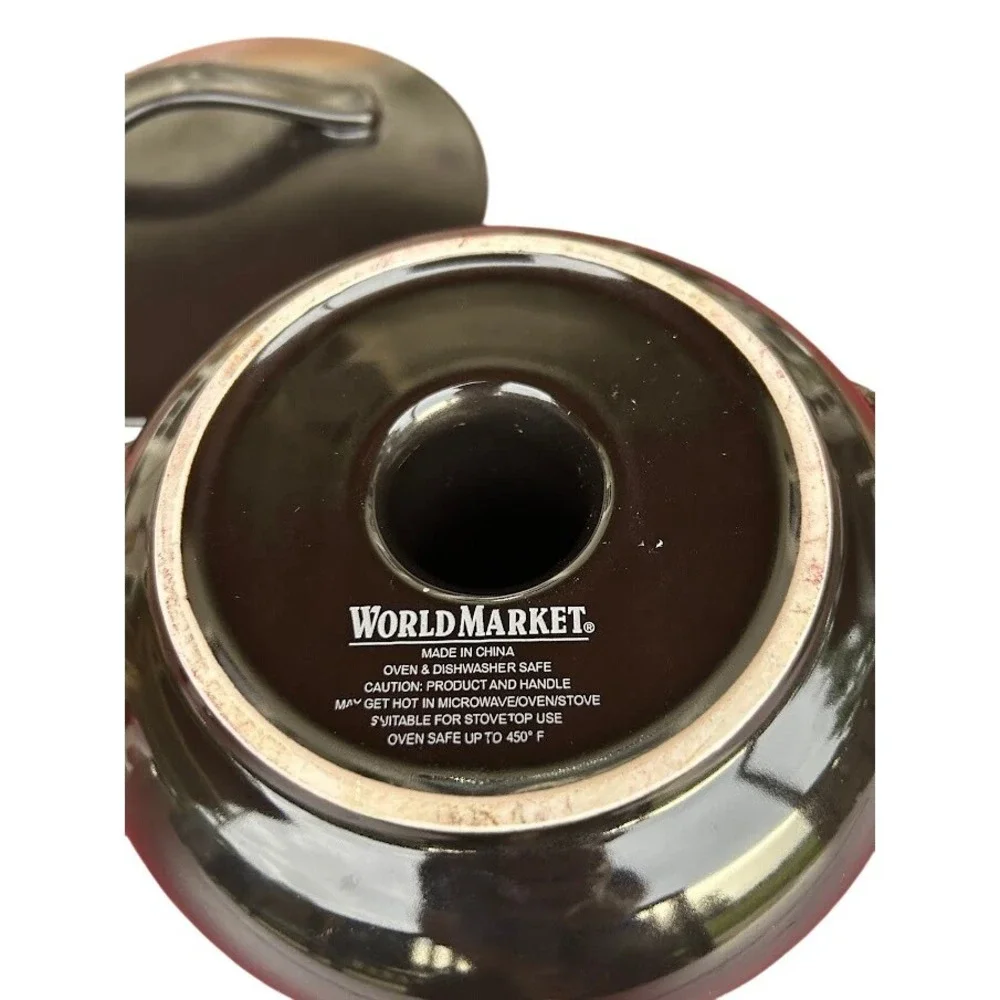 World Market Black Roaster Domed Lid Oven Safe 450F‎ 7 Inch